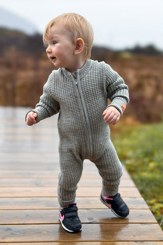 Lanullva Hustadvika 2.0 Ull Babydress Zip, Vinje Grå