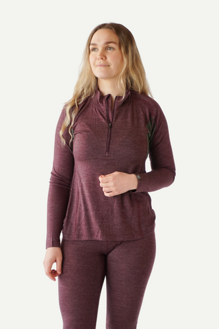 Lanullva Basic Half Zip Dame, Solbær-Lanullva