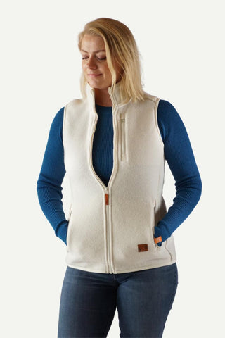 Lanullva Basic High Loft Ullfleece Vest Dame, Natur-Lanullva