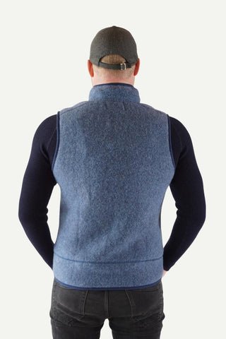 Lanullva Basic High Loft Ullfleece Vest Herre, Byge Blå-Lanullva