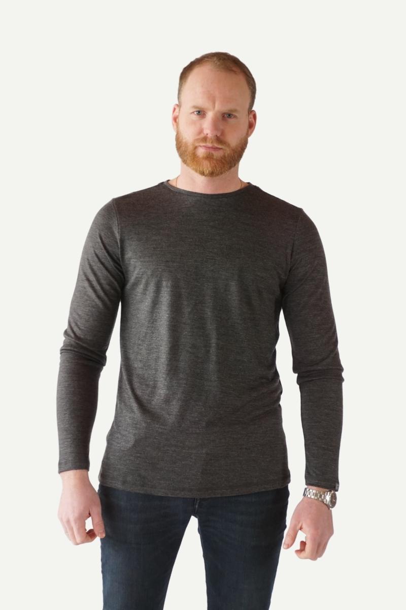 Lanullva Basic T-Skjorte Herre Long Sleeve, Antrasitt-Lanullva