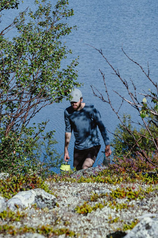 Lanullva Basic T-Skjorte Herre Long Sleeve, Himmelblå-Lanullva