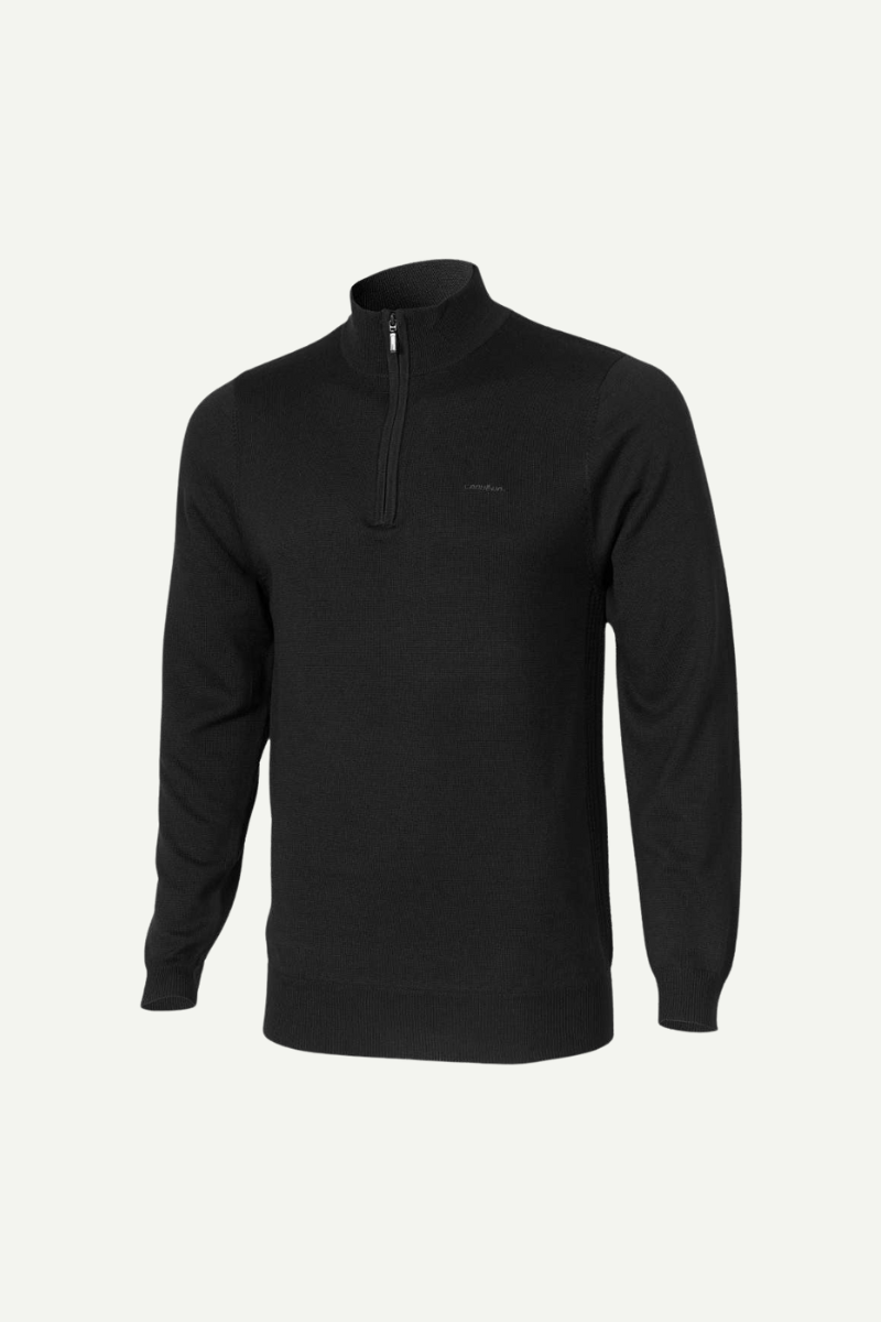 Lanullva Klassisk 2.0 Ullgenser Half Zip, Sort