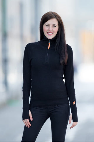 Lanullva Havbris 2.0 Ulltrøye Half Zip, Sort-Lanullva