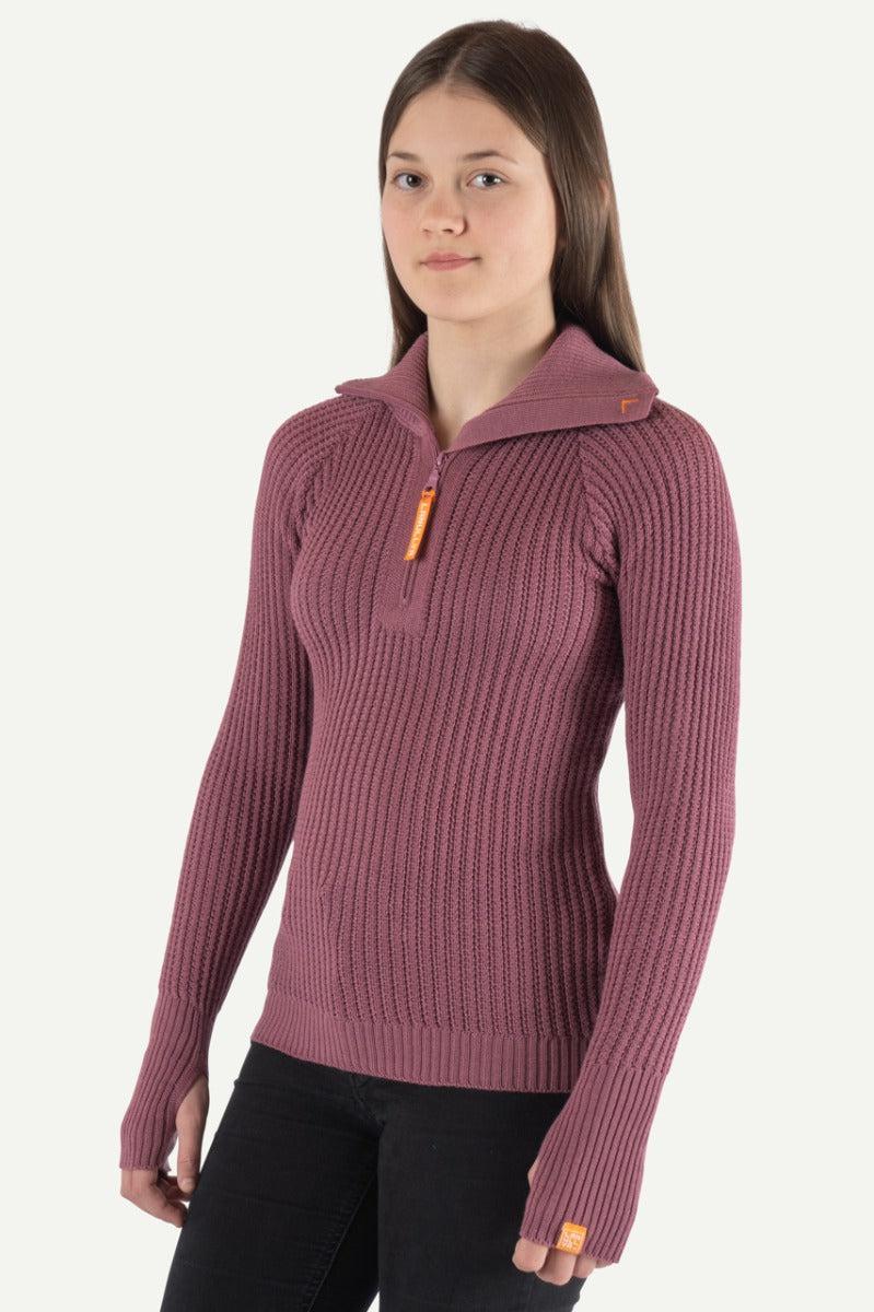 Lanullva Hustadvika 2.0 Ullgenser Half Zip Junior, Lyng Rosa-Lanullva