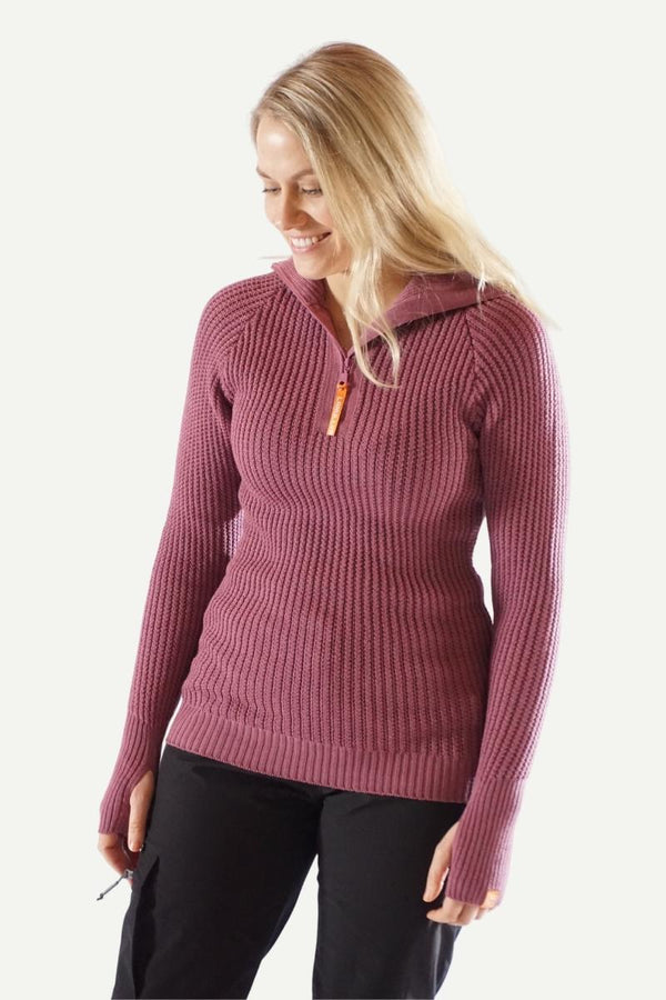 Lanullva Hustadvika 2.0 Ullgenser Half Zip, Lyng Rosa-Lanullva