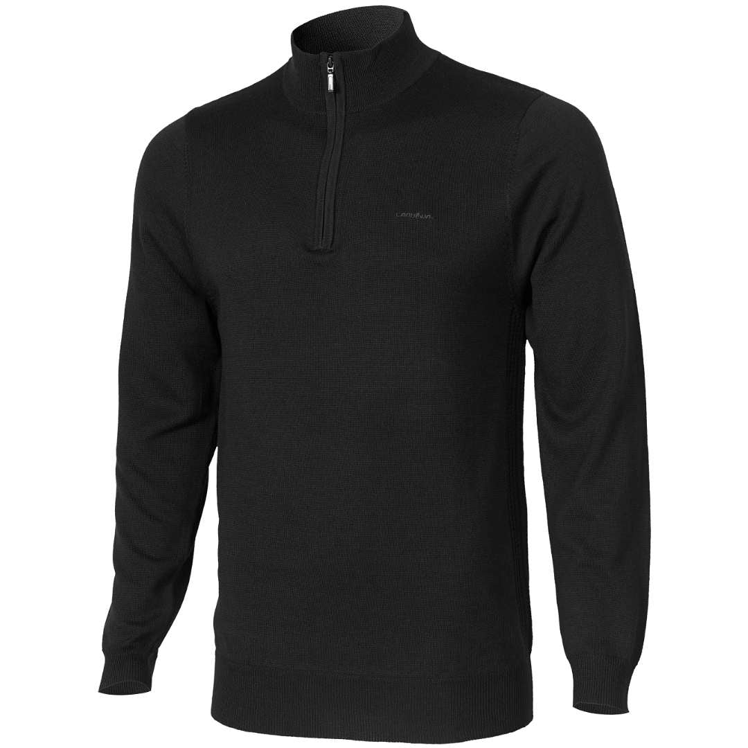 Lanullva Klassisk Ullgenser Half Zip Herre, Sort-Lanullva